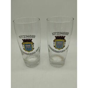 Set Of 2 Kitzinger Scheuernstuhl-Bier Beer Glasses Bar Ware 5.75 Inches Tall